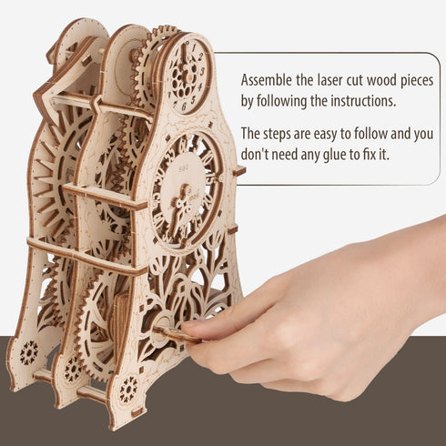 3D Wooden Puzzle, Magic Clock, DIY Model Kit